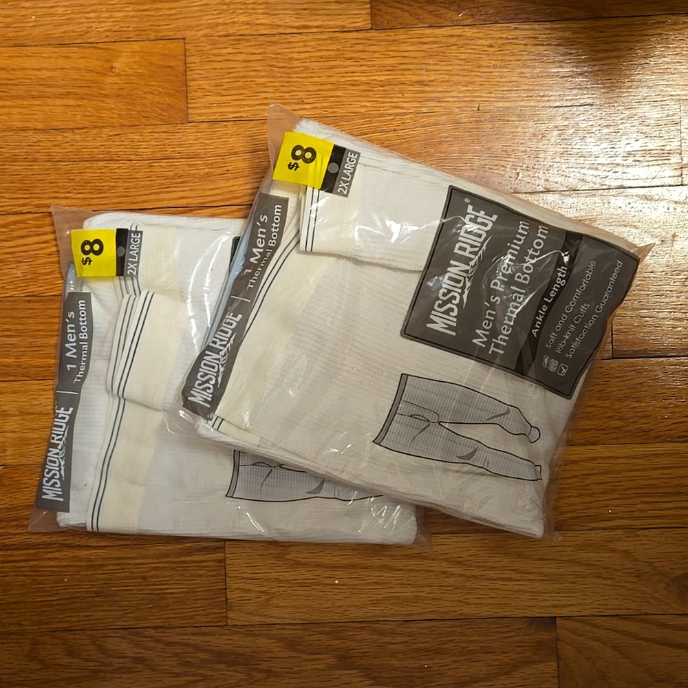 NWT 2 packages Mission Ridge thermal bottoms Sz 2X